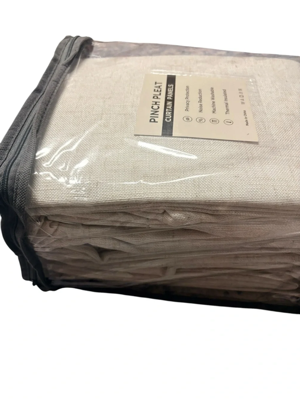 Linen Pinch Pleated Curtains Blackout 100% Black Out Curtains 40x96